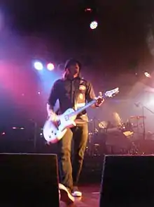 Paul Phillips touring with Puddle of Mudd in November 2011 in the UK