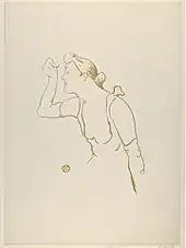 Paula Brébion (from Le Café Concert series) Brush lithograph printed in light olive-green on wove paper, 1893, Metropolitan Museum of Art
