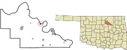 Location of Blackburn, Oklahoma