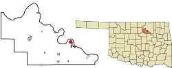 Location within Pawnee County and Oklahoma