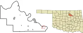 Location of Mule Barn, Oklahoma