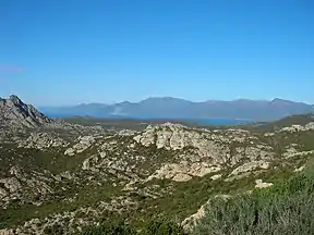 Landscape of the Agriates Desert in Haute-Corse.