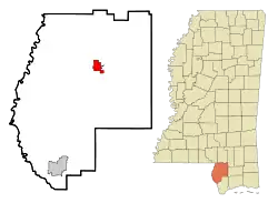 Location of Poplarville, Mississippi