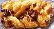 Pecan and maple Danish pastry, a puff pastry type