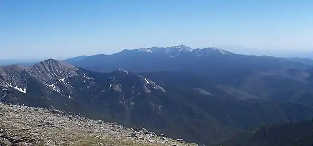 From Truchas Peak, with Pecos Baldy in the foreground