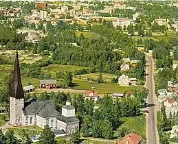 A picture of Pedersöre Church taken before 1965