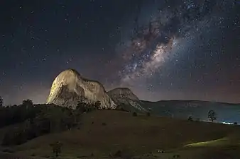 Pedra Azul beneath the Milky Way