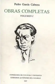 Cover illustration of García Cabrera by S. del Pilar, a reproduction from Gaceta de Arte, 1933