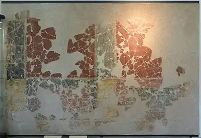 Remains of a decorative mural from  12, rue de l'Abbé-de-l'Épée, (2nd century AD) (Musée Carnavalet)