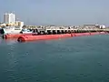 2 of 3 Pelamis machines in the harbour of Peniche, Portugal.