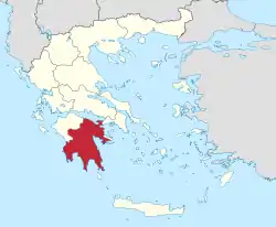 Location of Peloponnese