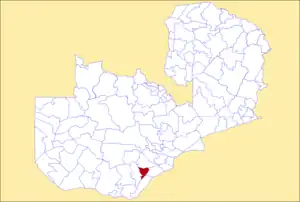 District location in Zambia