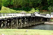 Penmaenpool toll bridge over the Afon Mawddach