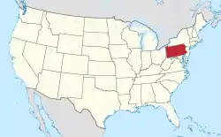 Location of PA in the United States