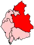 A large constituency, comprising the north and east of the county, and almost entirely surrounding a smaller constituency in the north.