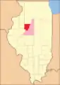 Peoria County at creation, with unorganized territory attached to it.
