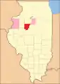 Peoria County 1827–1830.  The creation of Tazewell County left Peoria with only a small tract of unorganized territory east of the Illinois River, whose border was not defined.