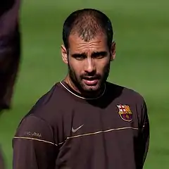 Pep Guardiola, one of the most successful football managers of all time, pictured while managing Barcelona