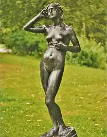 Per Hasselberg, Snöklockan (snowdrop), Paris 1881. Copy from 1953 in bronze by C & A Nicci (Rome/Italy) placed in Rottneros Park near Sunne in Värmland/Sweden.