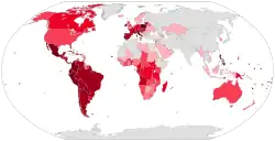 Distribution of Catholics around the world