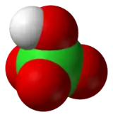 Molecular structure of perchloric acid.