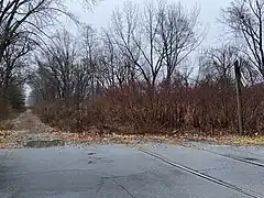 Location of the former Perrins station site in Seekonk; this section of track is currently out of service and not maintained