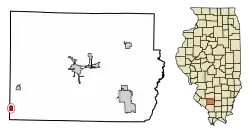 Location of Willisville in Perry County, Illinois.
