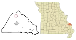 Location of Lithium, Missouri