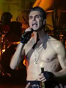 Farrell performing with Jane's Addiction in 2012