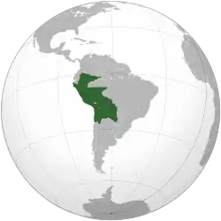 Map of the Peru-Bolivian Confederation (including territorial claims)