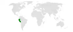 Map indicating locations of Peru and Trinidad and Tobago