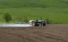 Image 46Pesticide application for chemical control of nematodes in a sunflower planted field. Karaisalı, Adana - Turkey. (from Agricultural safety and health)