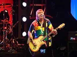 Overend Watts performing with Mott the Hoople, reunion gig, Hammersmith Apollo, October 2009