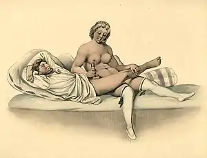 Erotic scene. Watercolour. Peter Johann Nepomuk Geiger. 1840.