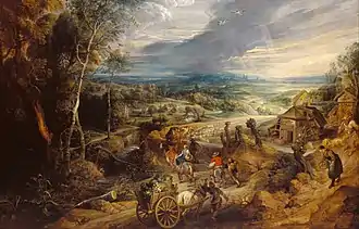 Peasants going to the market, Peter Paul Rubens, c. 1602