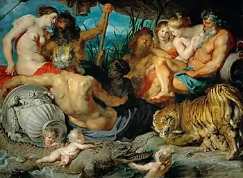 The Four Continents; by Peter Paul Rubens; circa 1615; oil on canvas; 209 x 284 cm; Kunsthistorisches Museum (Vienna, Austria)