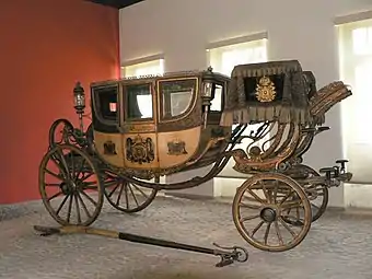Coach commissioned in 1837 for Emperor Pedro II of Brazil, pictured before the 2012 restoration (Imperial Museum of Brazil)