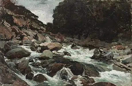 Mountain stream, Otira Gorge, circa 1893 (Te Papa, Wellington)