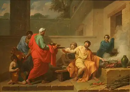 Manius Curius Dentatus Refusing the Samnite Ambassadors (1787)