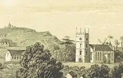 Saint Philip's Parish Church in an 1848 image by W. L. Walton