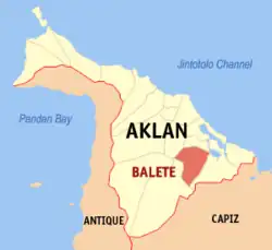 Map of Aklan with Balete highlighted