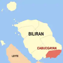 Map of Biliran with Cabucgayan highlighted