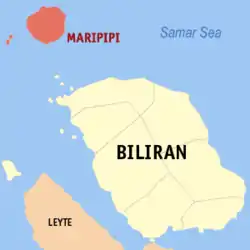 Map of Biliran with Maripipi highlighted