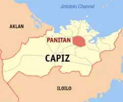 Map of Capiz with Panitan highlighted