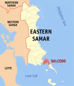 Map of Eastern Samar with Salcedo highlighted