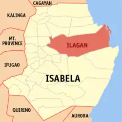 Map of Isabela with Ilagan highlighted