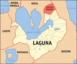 Map of Laguna with Santa Maria highlighted