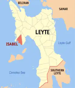 Map of Leyte with Isabel highlighted