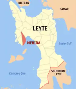 Map of Leyte with Merida highlighted