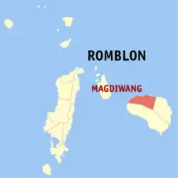 Map of Romblon with Magdiwang highlighted